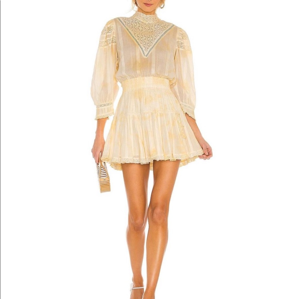 NWT loveshackfancy viola yellow dress s